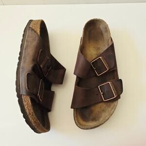 Birkenstock Leather Brown Classic Arizona Footbed Size 38